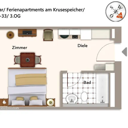 Ferienapartments Am Krusespeicher Ferienapartments Am Krusespeicher 3-33 Lejlighed Wißmar
